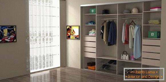 Вграден гардероб в спалнята - размерът и снимката вътре