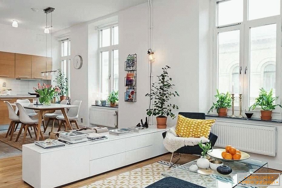 Студио апартамент дизайн в скандинавски стил