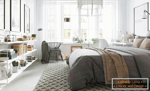 светъл апартамент в скандинавски стил-spalnya