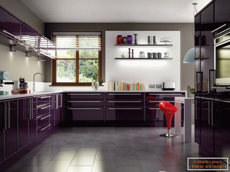 Тъмно лилава кухня
