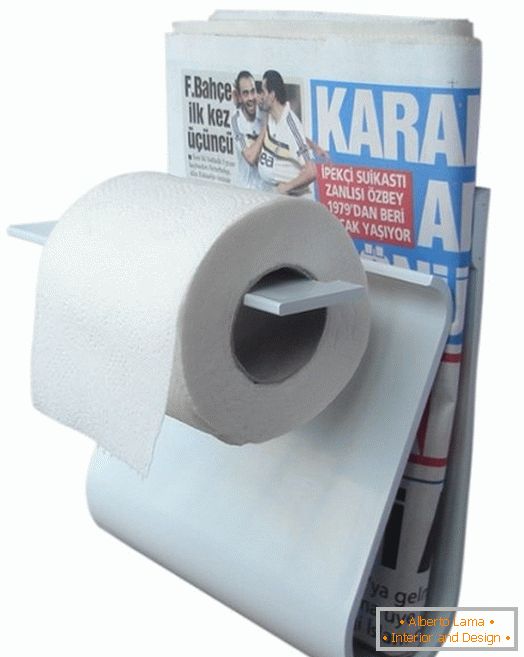 Поставка за тоалетна хартия с рафт за вестник
