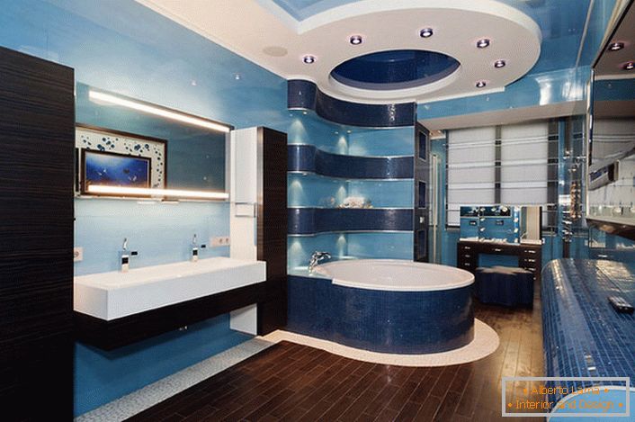 В санитария за банята са правоъгълни мивки и овални бани, и единственият начин.