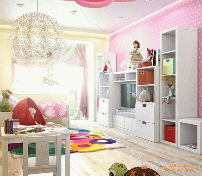 Дизайн на детска стая във вътрешността на двустаен апартамент - снимка