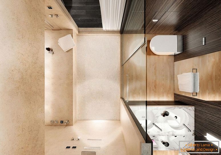 Модерен интериорен дизайн на малка баня