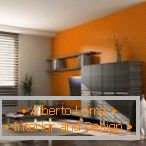 Оранжев цвят в дизайна на хола