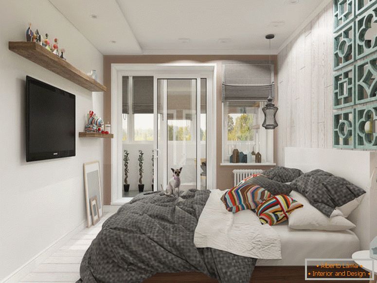 Бяла спалня в скандинавски стил