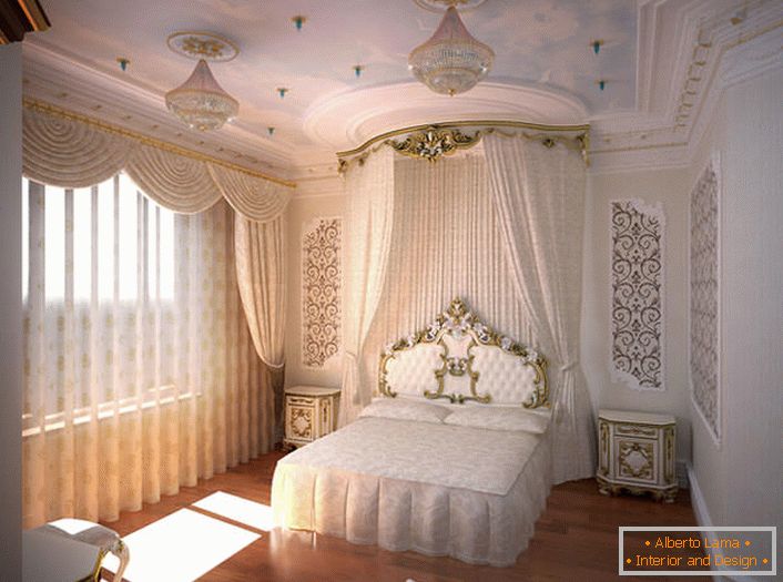 Модерна спалня в бароков стил.