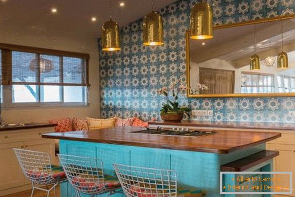 Тапети и декор в стила на бохо в интериора на кухнята