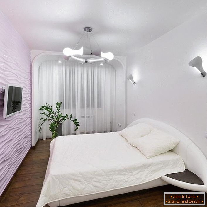 Розов цвят за спалня в стила на високите технологии