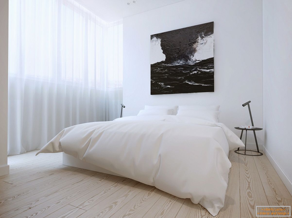 Интериор в спалнята в бял цвят