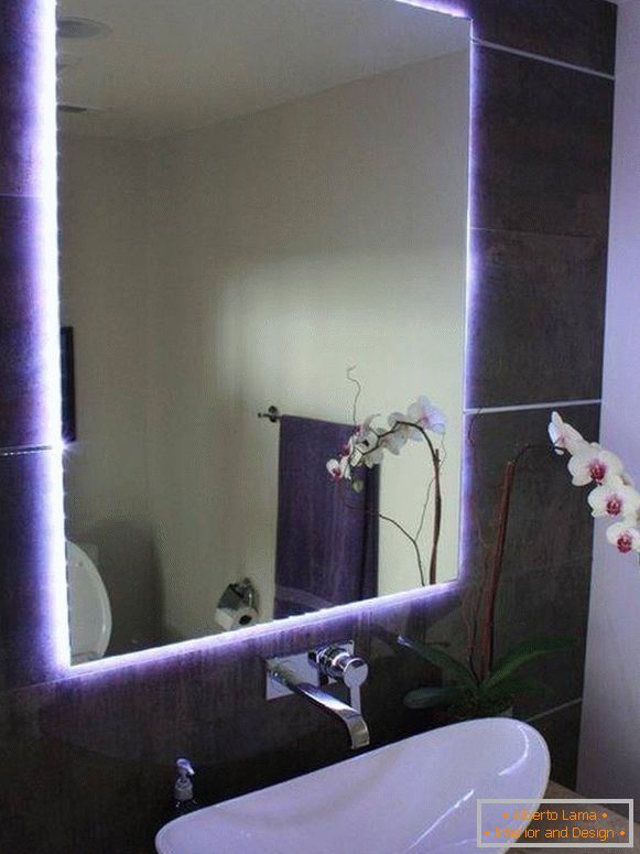Огледална украса с LED лента