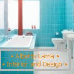 Комбинацията от топли и хладни цветове в дизайна на банята
