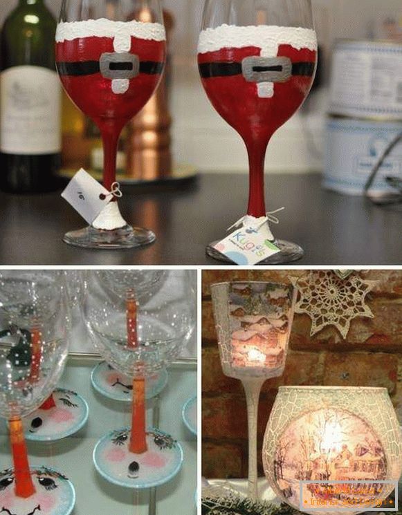Идеи за декорация на Новогодишната маса - сватбени очила
