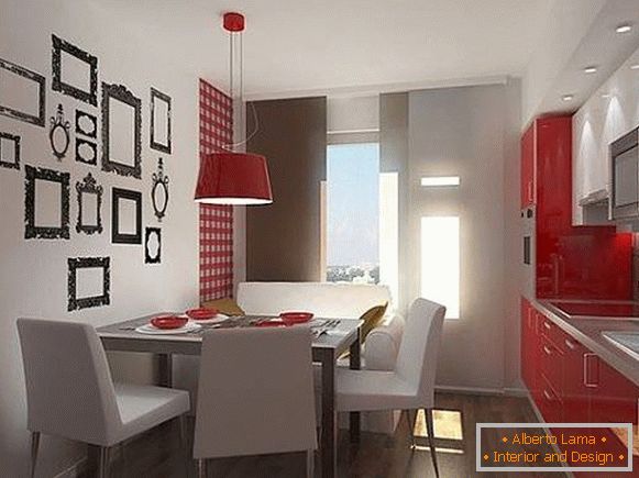 Проектиране на трапезария в кухнята - фото дизайн на стените