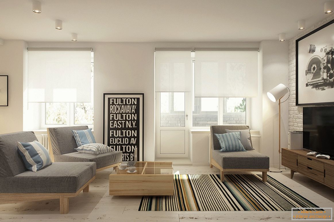 Дизайн на малък студиен апартамент в скандинавски стил - фото 2