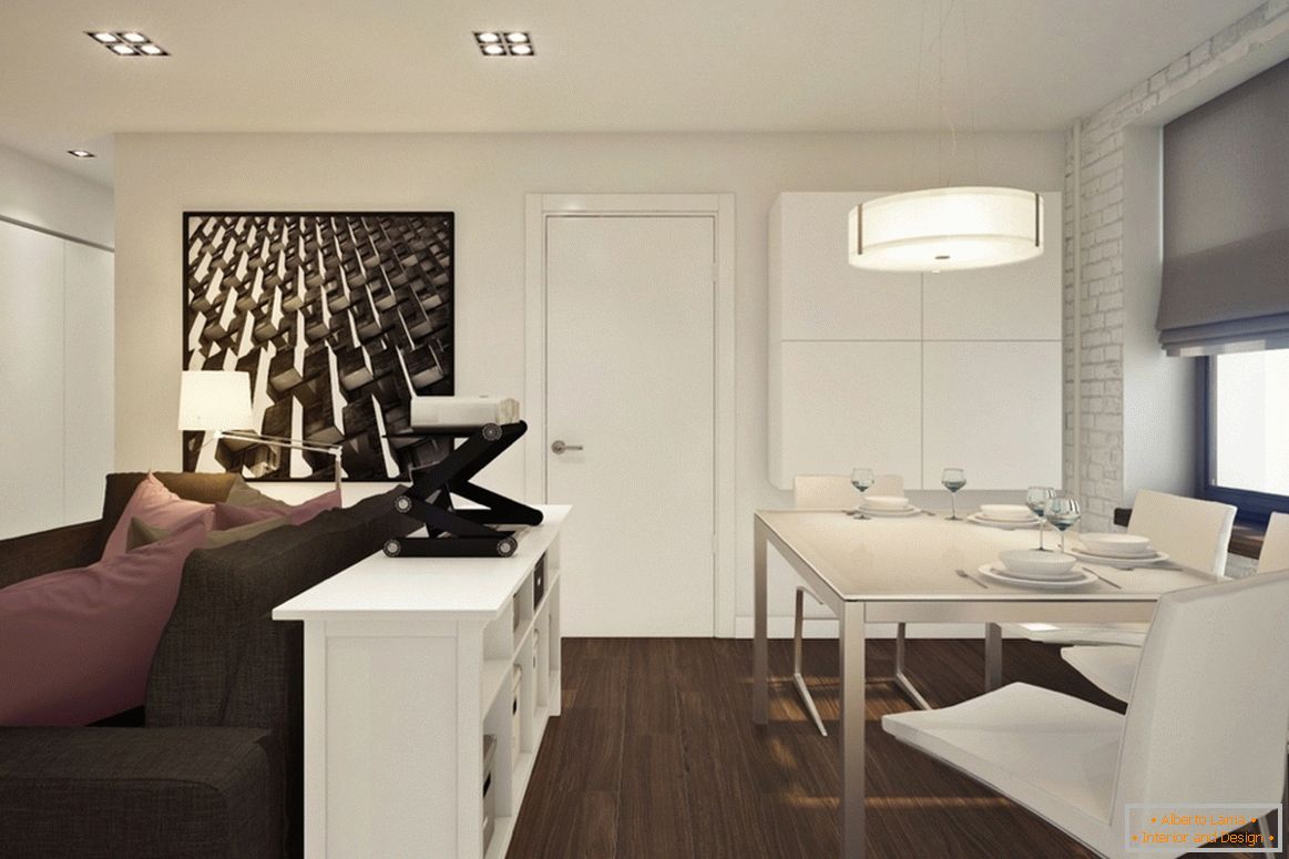 Дизайн на малък студиен апартамент с люляк акценти - фото 4