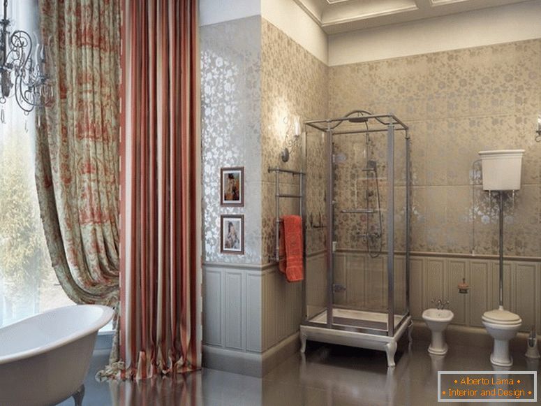 Текстил в банята в класически стил