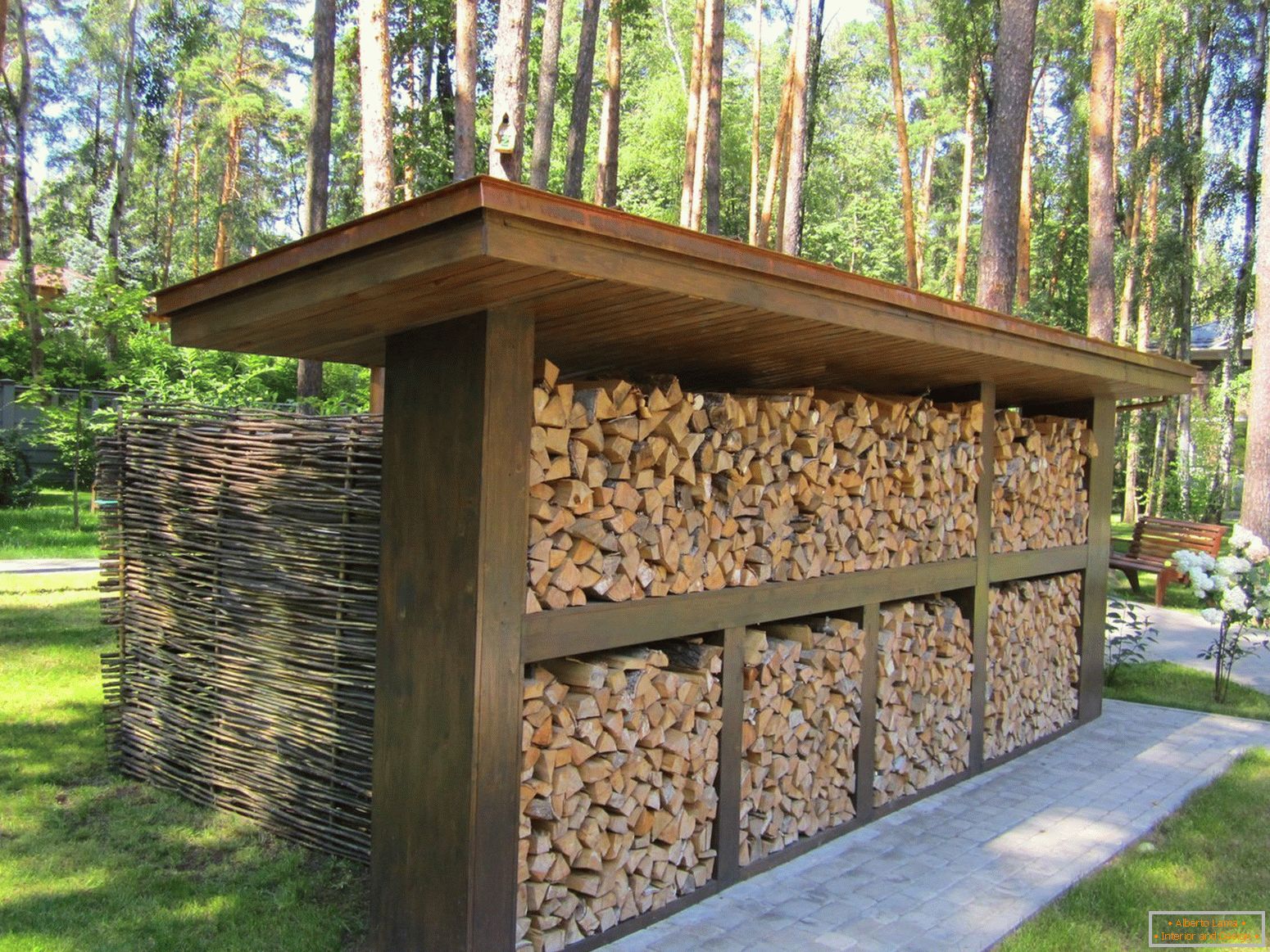 Съхранение на дърва за огрев на място