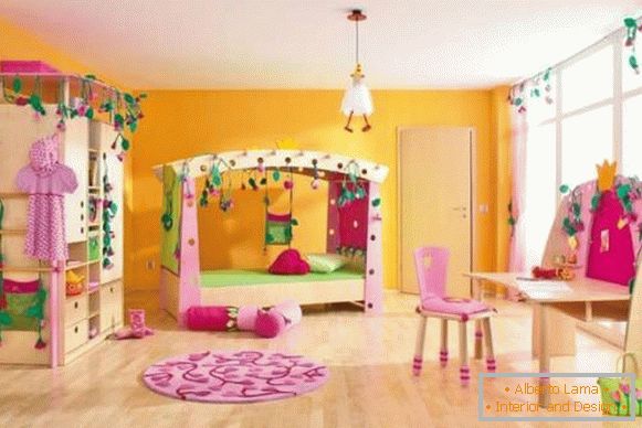Модерен тапет за детска стая за момичета - снимка в интериора