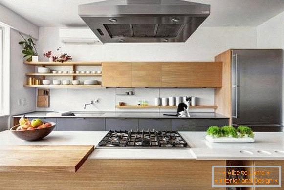 Модерен дизайн на частната къща кухня