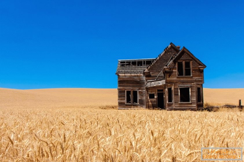 Стара къща в пшенично поле