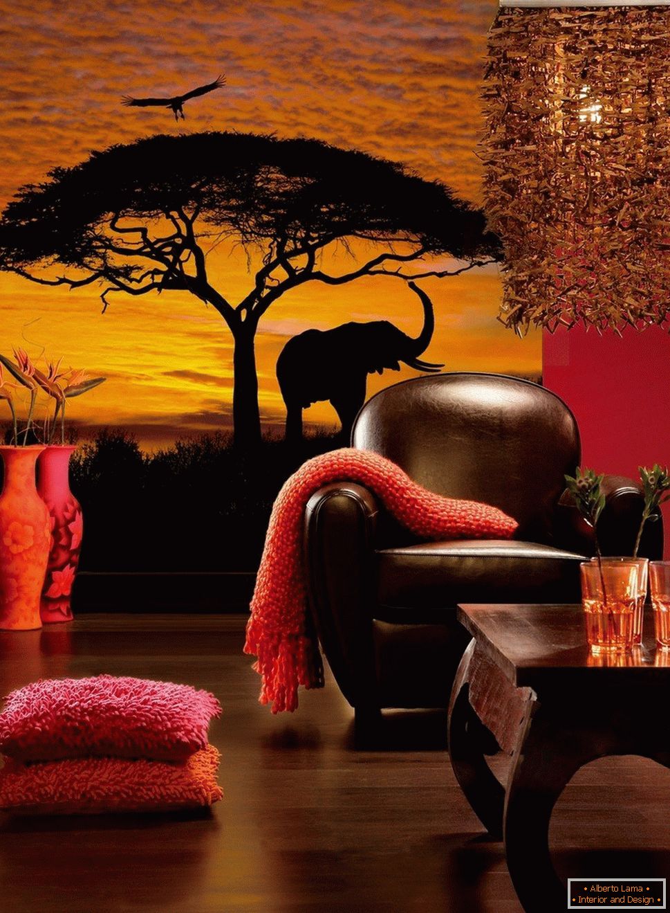 Африкански пейзаж на стената