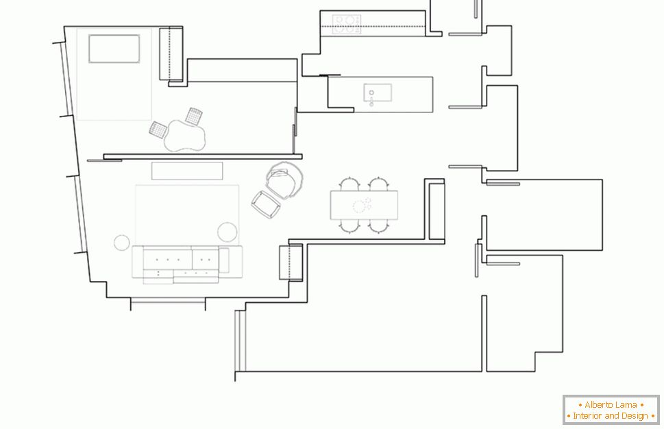Разпределение на апартамент с отворен план