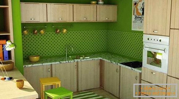 зелени стени-в-кухня-дизайн