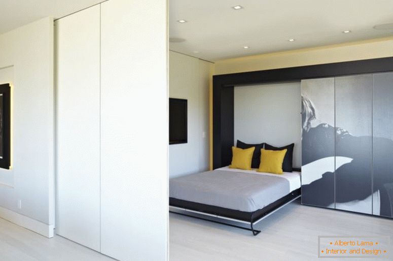 вградени легла-малки-апартаменти-интериорен дизайн-разтвор-делба зониране-и-скрит-шкаф-sleeping_bedroom-скрит-тв-furniture_bedroom_black двустаен-мебели-2 къщи-под-наем-спални-ikea- две APAR