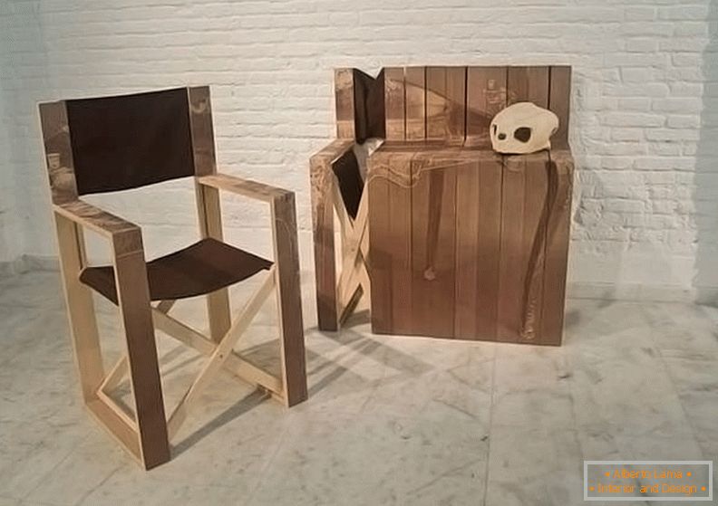 Пейка, изработена от сгъваеми столове