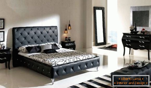 Спален дизайн с черни мебели