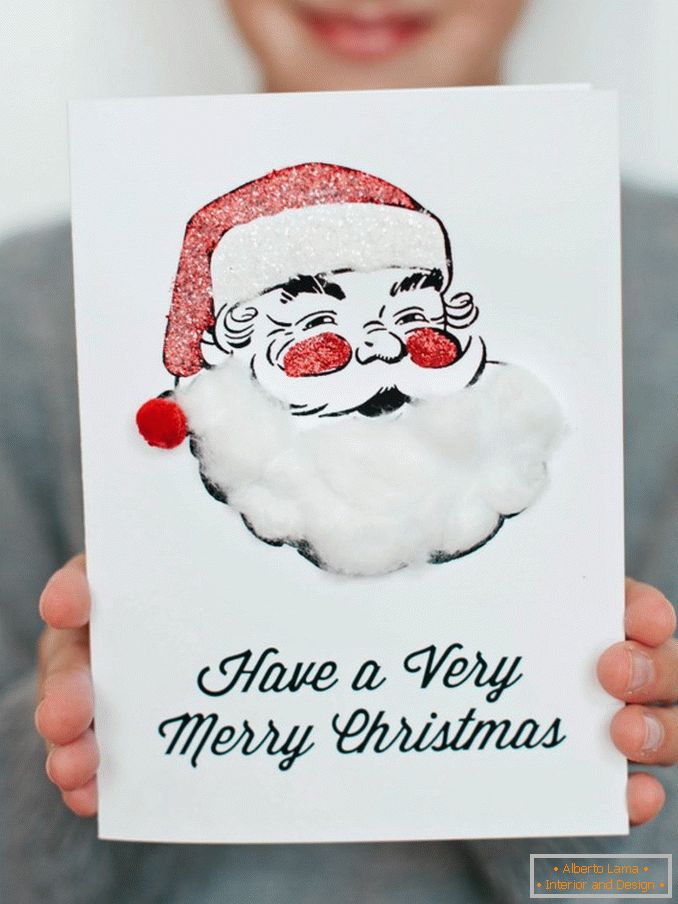 Коледна картичка с Дядо Коледа
