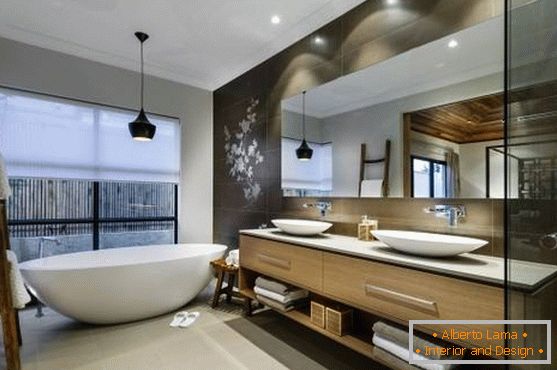 Хармоничен азиатски дизайн на банята