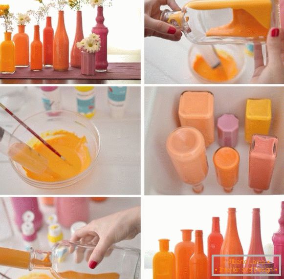 Боядисване на бутилки декор