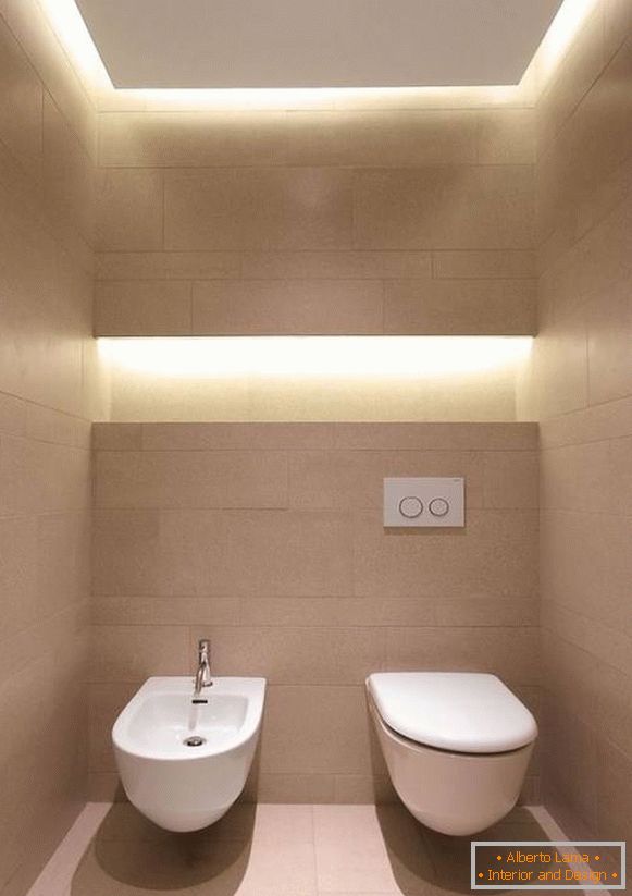 Стилен тоалетен дизайн с вградени светлини