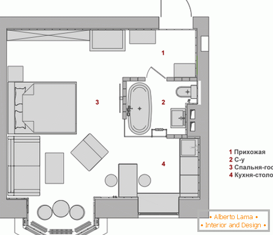 Разпределение на апартамента в таванското помещение