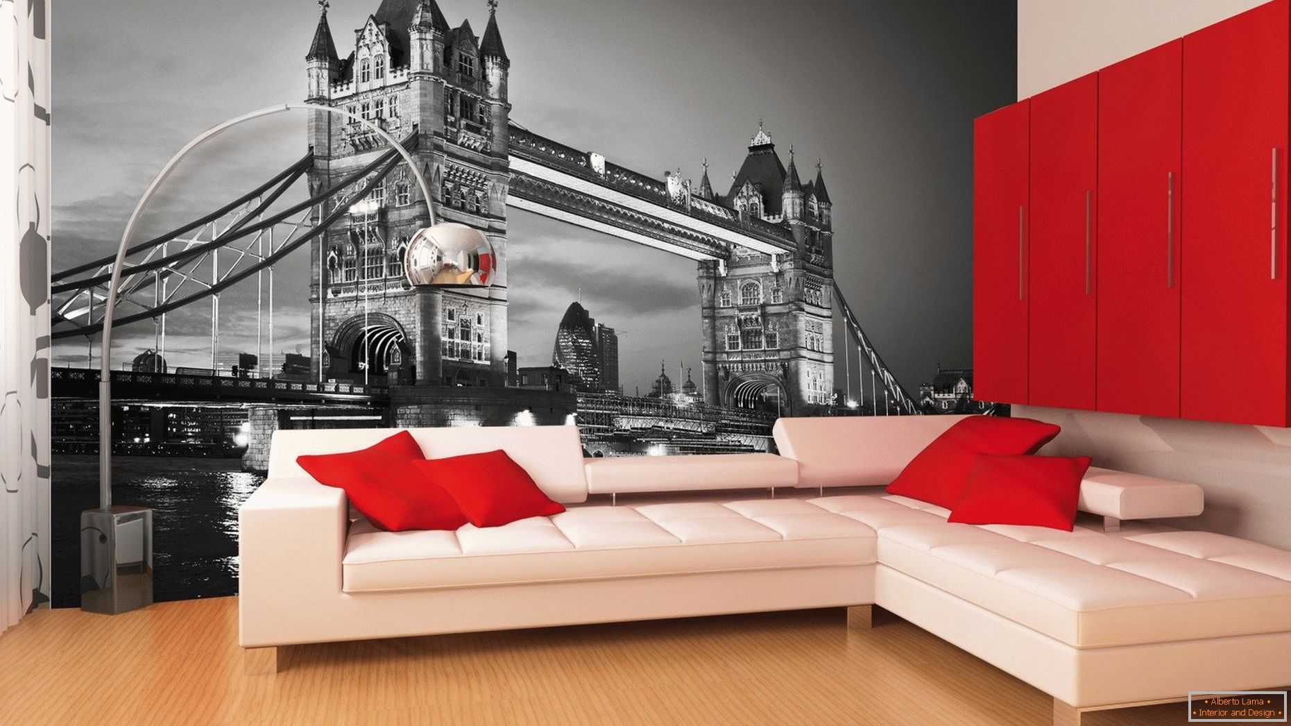 3d тапет с лондонски пейзаж в хола