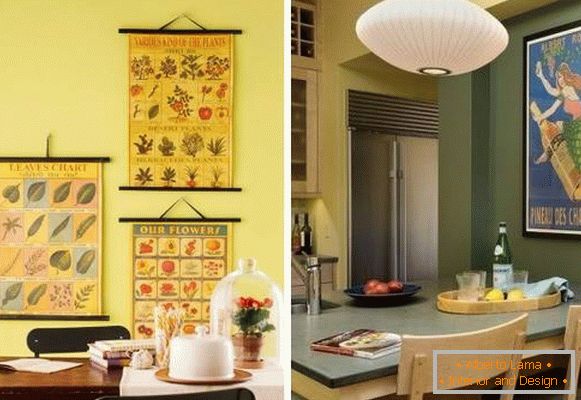 Как да украсяват стените в кухнята - снимки на идеи