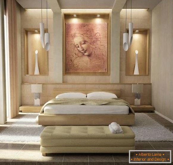 Вдъхновяващ дизайн на спалнята с изваяни светлини