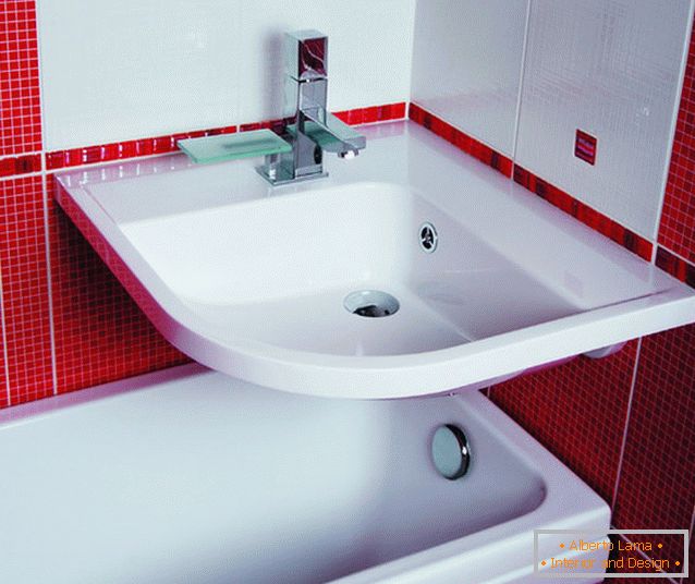 Червен цвят в дизайна на банята