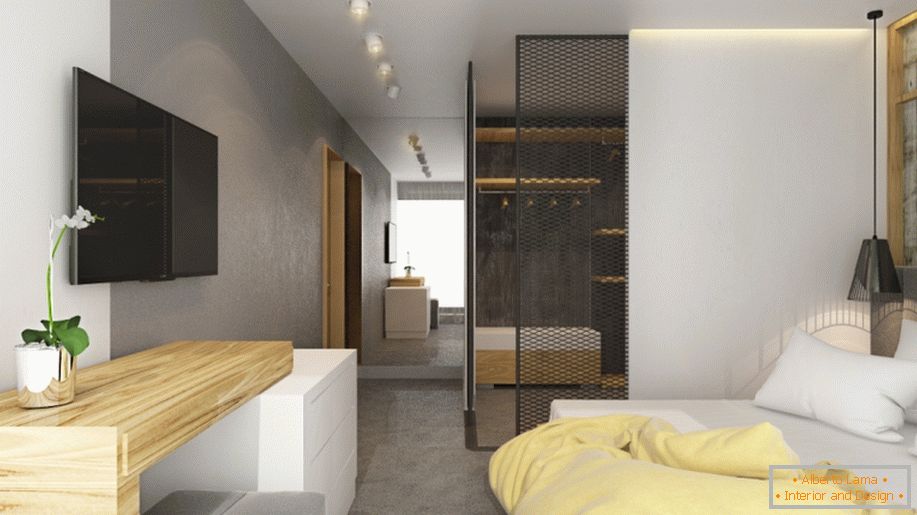 Пример за интериорен дизайн на малка спалня в снимката