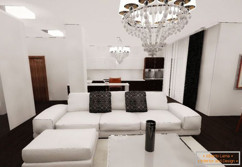 Черно-бял хол - 55 снимки на необичайни решения за хола