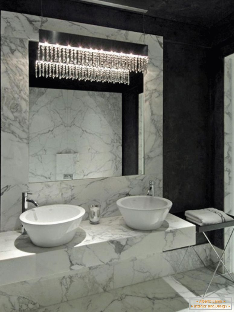 contemporary-white-marble-баняroom-vanity