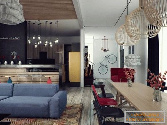 Интериорен дизайн 2015 с индиго диван