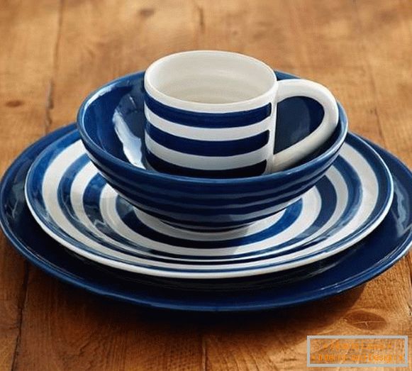 Синяя посуда от Pottery Barn