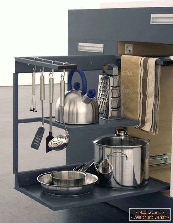 Вертикална система за съхранение в кухнята