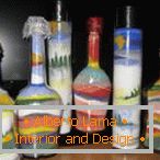 Модели на цветна сол в бутилки