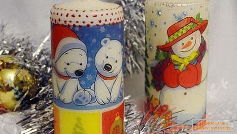 Свещи със снежен човек и малки
