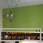 Зелена стена в дизайна на стаята