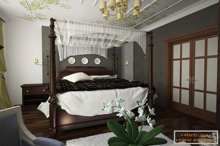 Елементарният дизайн на козирката е привлекателно решение за подреждане на спалнята.